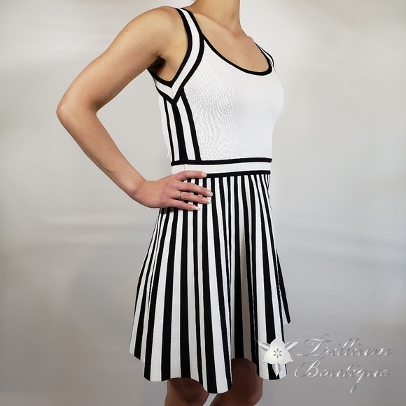 Guess Women's Sweater Fit n' Flare Striped Dress S - Picture 3 of 7